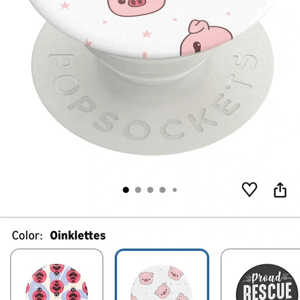 PopSocket PopGrip - White with Gold Lotus & White with Pink Piglet Designs